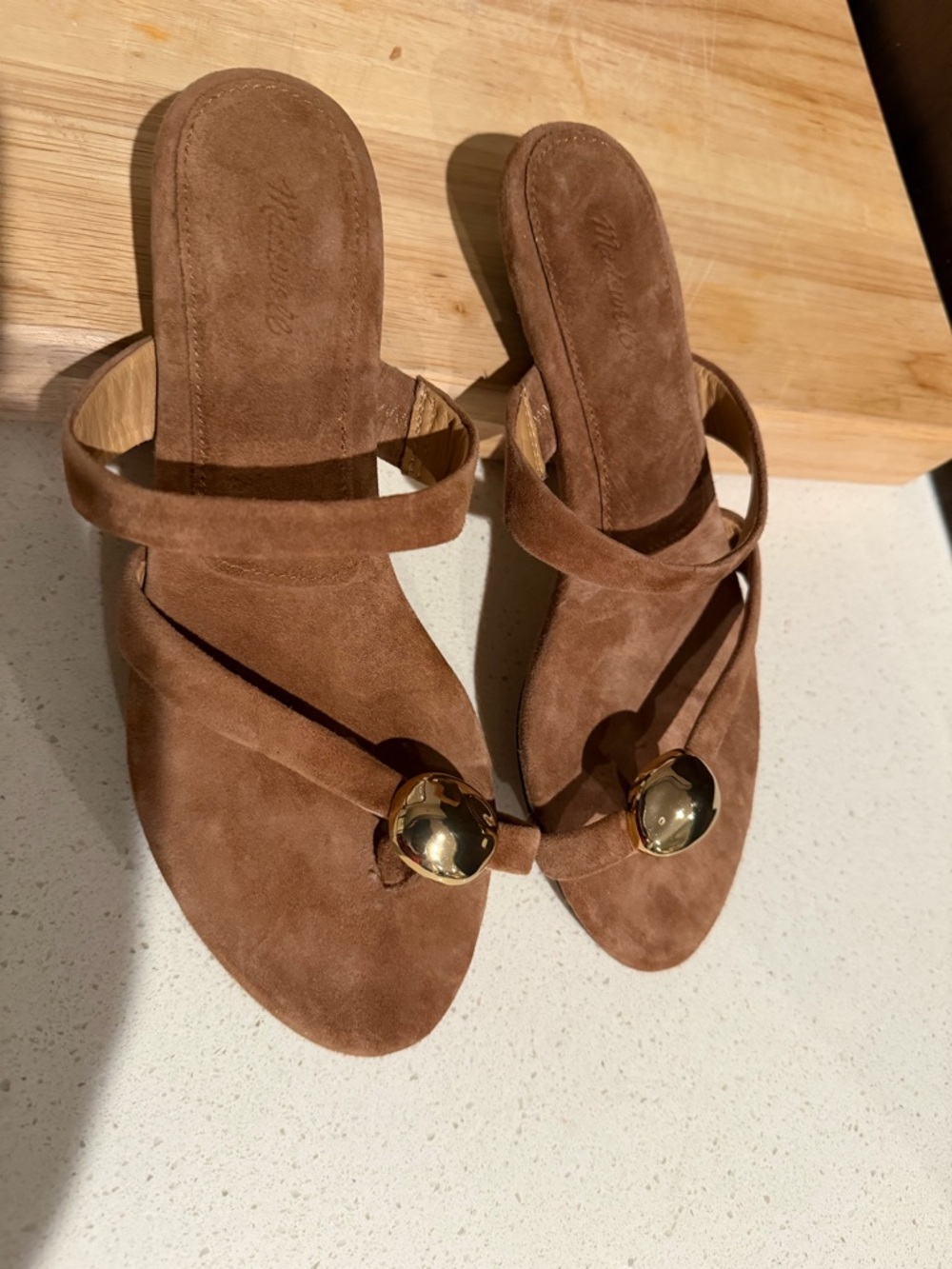 Madewell The Mila Organic Hardware Thong Slide Sandal Size 7 retail $120 - Picture 8 of 12